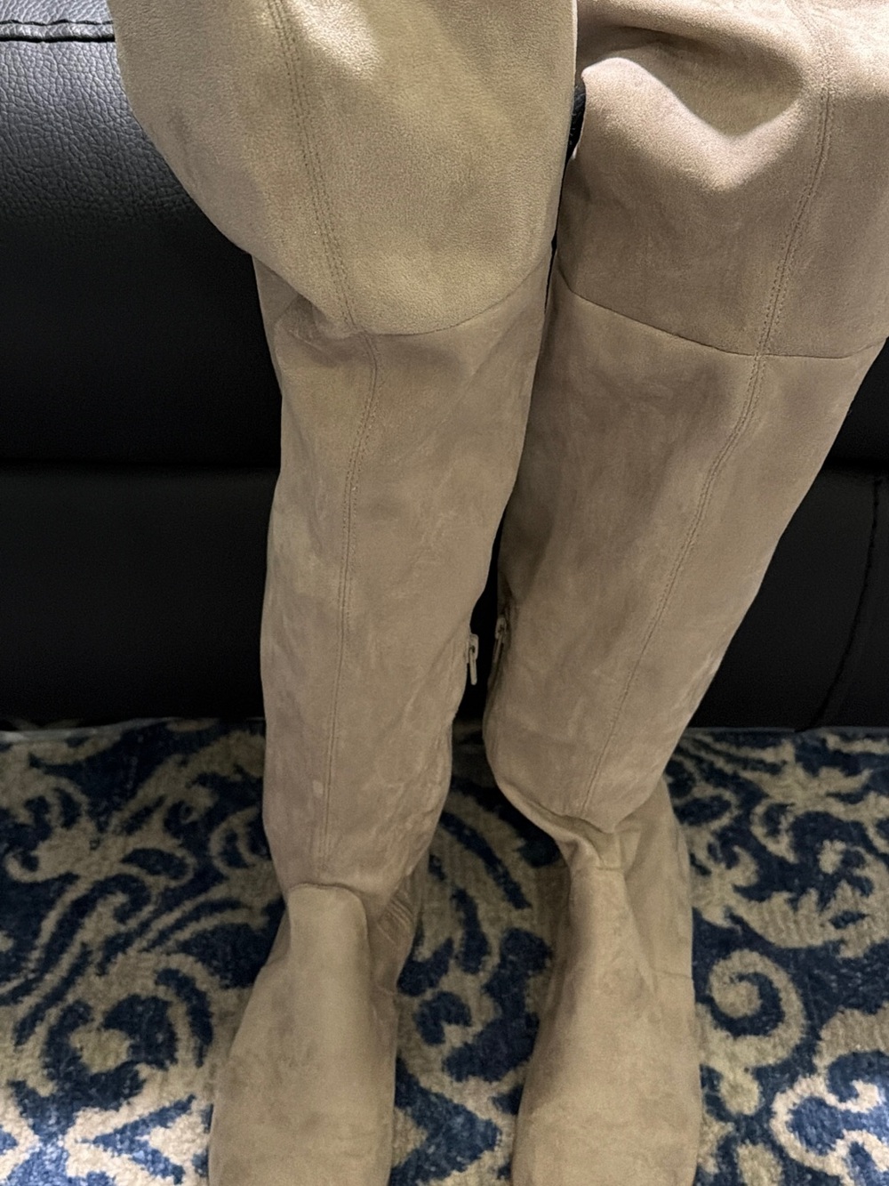 Gianni Bini Taupe Suede Over-the-Knee Boots